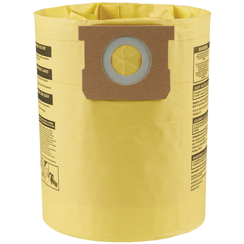 Sacs filtrants pour d&eacute;bris secs jetables &agrave; haute efficacit&eacute; de type H, 5 - 8 gal. US PB Rental Co. Ltd.