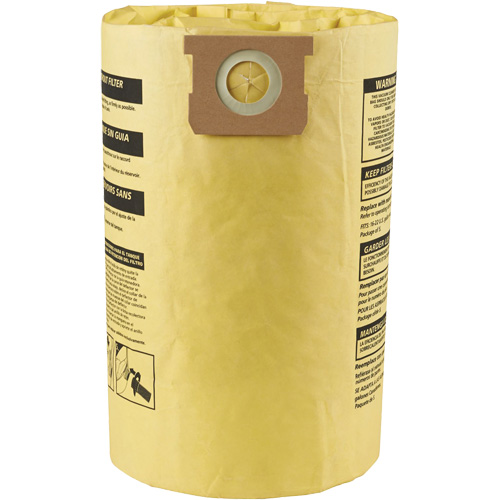 Sacs filtrants pour d&eacute;bris secs jetables &agrave; haute efficacit&eacute; de type J, 15 - 22 gal US PB Rental Co. Ltd.
