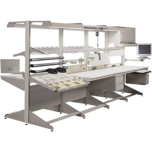Modular Ergonomic Workstations - Light-Duty Parts Bin Rails PB Rental Co. Ltd.