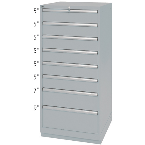 Armoires de rangement avec tiroirs, 8 tiroirs, 28-1/4" la x 28-1/2" p x 59-1/2" h, Gris PB Rental Co. Ltd.