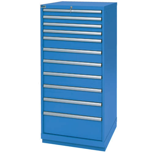 Drawer Cabinets, 11 Drawers, 28-1/4" W x 28-1/2" D x 59-1/2" H, Bright blue PB Rental Co. Ltd.