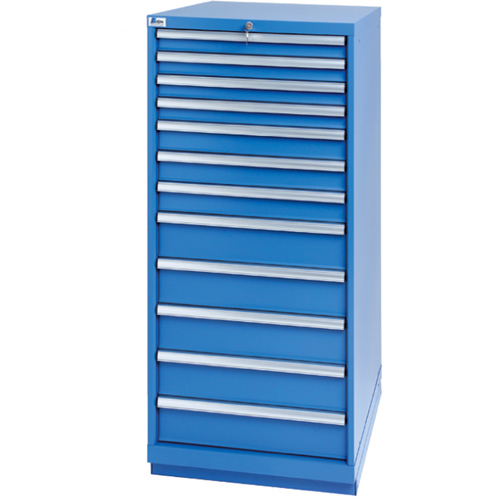 Drawer Cabinets, 12 Drawers, 28-1/4" W x 28-1/2" D x 59-1/2" H, Bright blue PB Rental Co. Ltd.