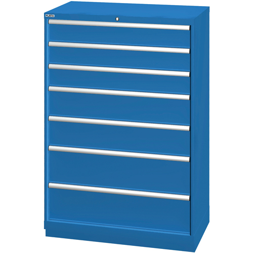 Drawer Cabinets, 7 Drawers, 40-1/4" W x 22-1/2" D x 59-1/2" H, Bright blue PB Rental Co. Ltd.