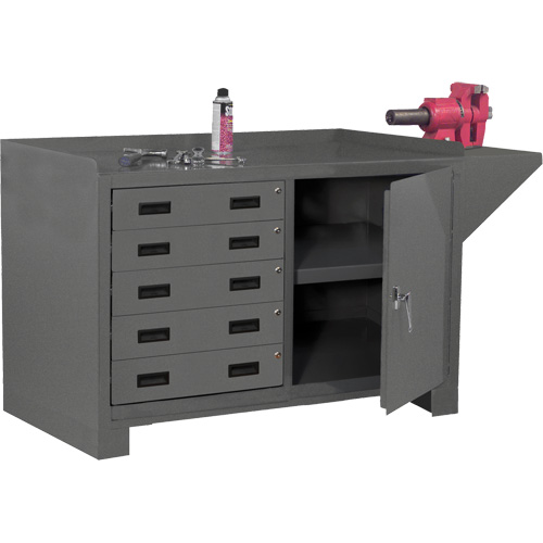 Post de travail fixe, Acier Surface, 60-1/8" la x 24-1/4" p x 36-1/4" h PB Rental Co. Ltd.