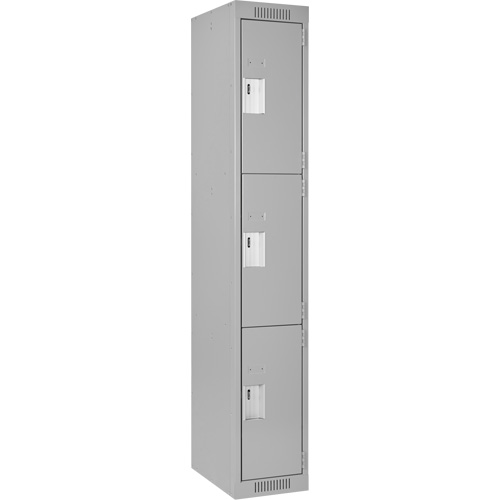 Casiers Clean Line, 3 niveaux, 12" x 18" x 72", Acier, Gris, Rivet (assembl&eacute;) PB Rental Co. Ltd.
