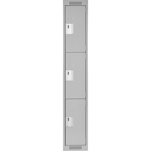 Casiers Clean Line, 3 niveaux, 12" x 18" x 72", Acier, Gris, Rivet (assembl&eacute;) PB Rental Co. Ltd.