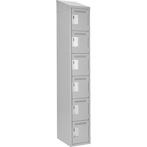 Clean Line Lockerette , 6 -tier, 12" x 18" x 78", Steel, Grey, Rivet (Assembled) PB Rental Co. Ltd.