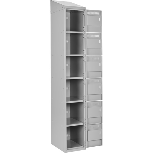 Clean Line Lockerette , 6 -tier, Bank of 4, 48" x 18" x 78", Steel, Grey, Rivet (Assembled) PB Rental Co. Ltd.