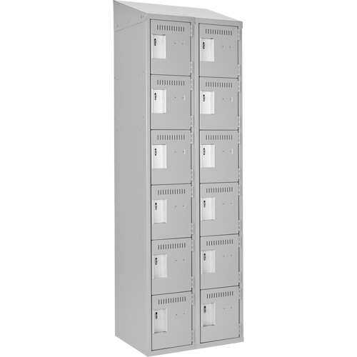 Clean Line Lockerette , 6 -tier, Bank of 2, 24" x 18" x 78", Steel, Grey, Rivet (Assembled) PB Rental Co. Ltd.
