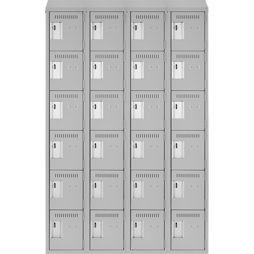 Clean Line Lockerette , 6 -tier, Bank of 4, 48" x 18" x 78", Steel, Grey, Rivet (Assembled) PB Rental Co. Ltd.