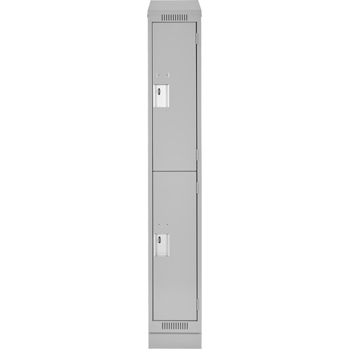 Clean Line Lockers, 2 -tier, 12" x 18" x 82", Steel, Grey, Rivet (Assembled) PB Rental Co. Ltd.