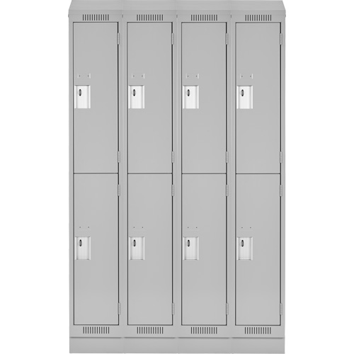 Clean Line Lockers, 2 -tier, Bank of 4, 48" x 18" x 82", Steel, Grey, Rivet (Assembled) PB Rental Co. Ltd.