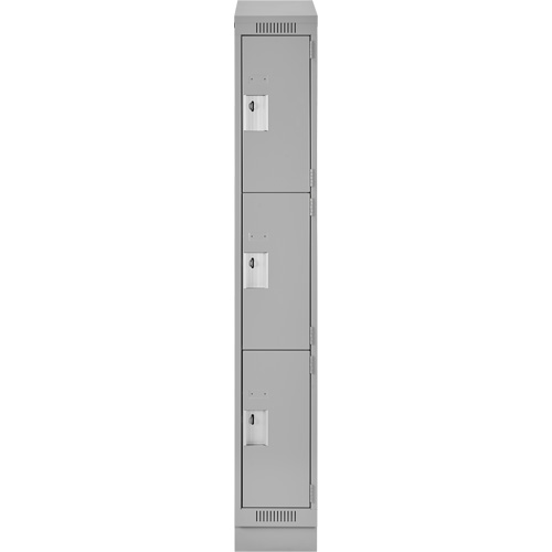 Casiers Clean Line, 3 niveaux, 12" x 18" x 82", Acier, Gris, Rivet (assembl&eacute;) PB Rental Co. Ltd.