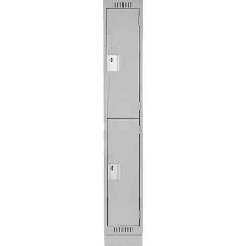 Casiers Clean Line, 2 niveaux, 12" x 18" x 76", Acier, Gris, Rivet (assembl&eacute;) PB Rental Co. Ltd.