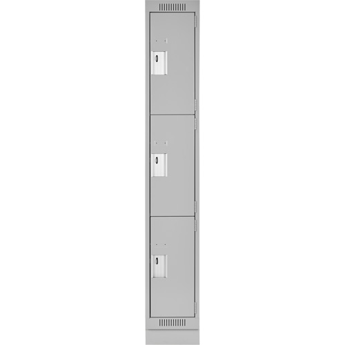 Casiers Clean Line, 3 niveaux, 12" x 18" x 76", Acier, Gris, Rivet (assembl&eacute;) PB Rental Co. Ltd.