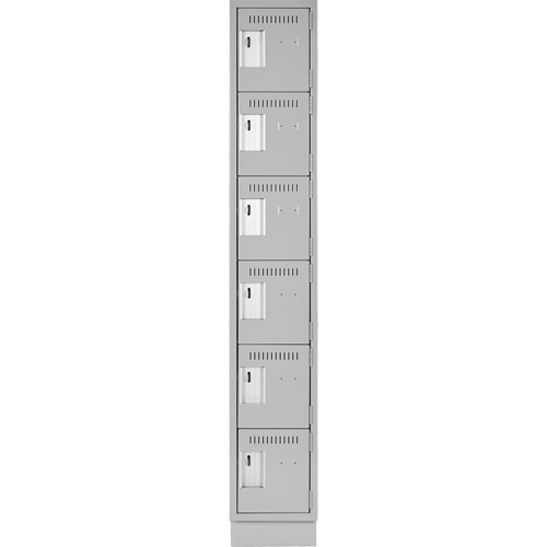 Petits casiers Clean Line, 6 niveaux, 12" x 18" x 76", Acier, Gris, Rivet (assembl&eacute;) PB Rental Co. Ltd.