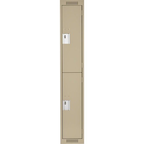 Clean Line Lockers, 2 -tier, 12" x 18" x 72", Steel, Beige, Rivet (Assembled) PB Rental Co. Ltd.