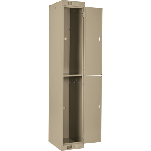 Clean Line Lockers, 2 -tier, Bank of 4, 48" x 18" x 72", Steel, Beige, Rivet (Assembled) PB Rental Co. Ltd.