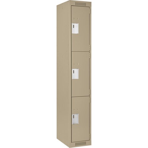 Casiers Clean Line, 3 niveaux, 12" x 18" x 72", Acier, Beige, Rivet (assembl&eacute;) PB Rental Co. Ltd.