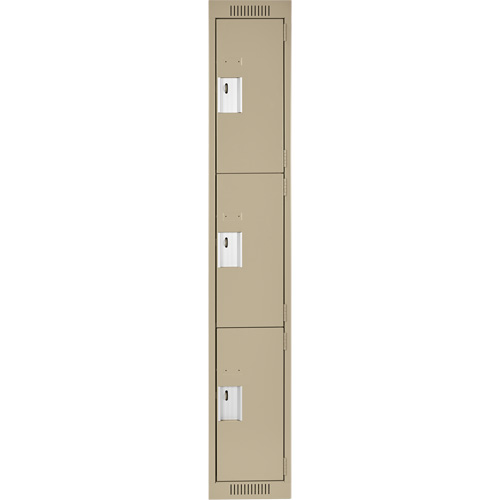 Casiers Clean Line, 3 niveaux, 12" x 18" x 72", Acier, Beige, Rivet (assembl&eacute;) PB Rental Co. Ltd.