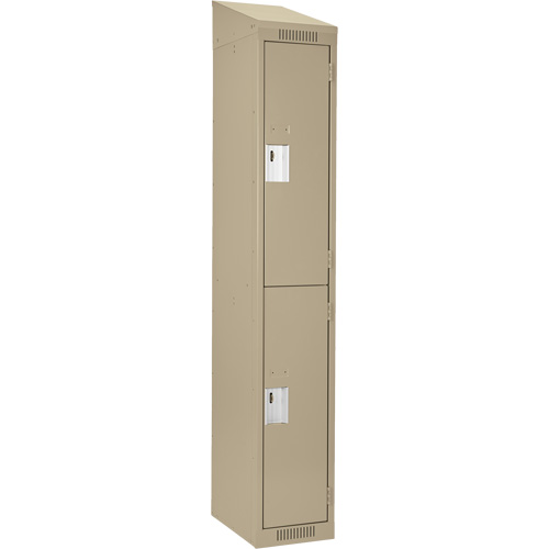 Casiers Clean Line, 2 niveaux, 12" x 18" x 78", Acier, Beige, Rivet (assembl&eacute;) PB Rental Co. Ltd.