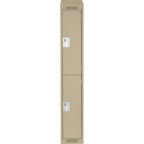 Casiers Clean Line, 2 niveaux, 12" x 18" x 78", Acier, Beige, Rivet (assembl&eacute;) PB Rental Co. Ltd.