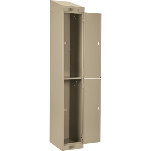 Clean Line Lockers, 2 -tier, Bank of 4, 48" x 18" x 78", Steel, Beige, Rivet (Assembled) PB Rental Co. Ltd.