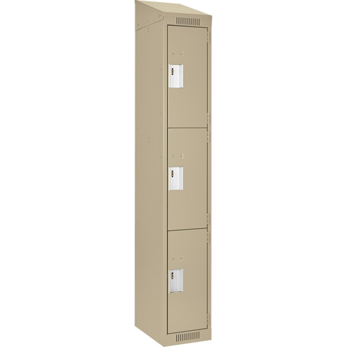 Casiers Clean Line, 3 niveaux, 12" x 18" x 78", Acier, Beige, Rivet (assembl&eacute;) PB Rental Co. Ltd.