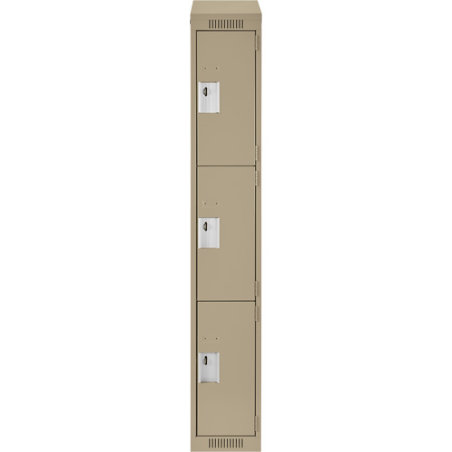 Casiers Clean Line, 3 niveaux, 12" x 18" x 78", Acier, Beige, Rivet (assembl&eacute;) PB Rental Co. Ltd.