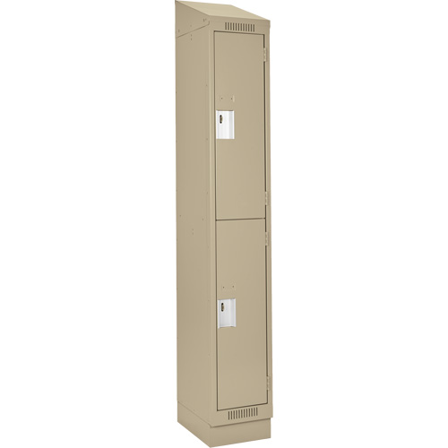 Clean Line Lockers, 2 -tier, 12" x 18" x 82", Steel, Beige, Rivet (Assembled) PB Rental Co. Ltd.