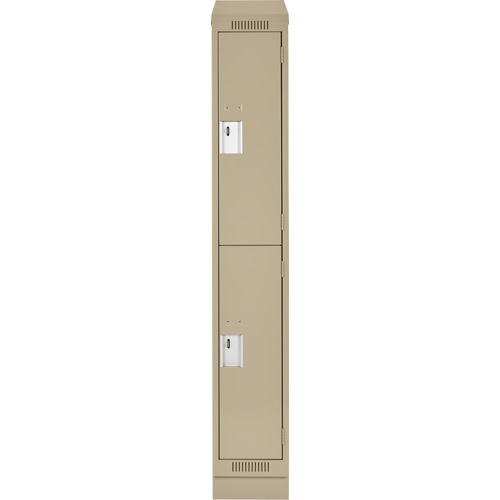 Clean Line Lockers, 2 -tier, 12" x 18" x 82", Steel, Beige, Rivet (Assembled) PB Rental Co. Ltd.