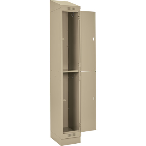 Clean Line Lockers, 2 -tier, Bank of 4, 48" x 18" x 82", Steel, Beige, Rivet (Assembled) PB Rental Co. Ltd.