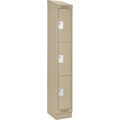 Casiers Clean Line, 3 niveaux, 12" x 18" x 82", Acier, Beige, Rivet (assembl&eacute;) PB Rental Co. Ltd.