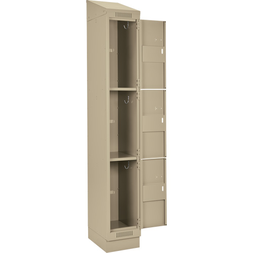 Clean Line Lockers, 3 -tier, Bank of 4, 48" x 18" x 82", Steel, Beige, Rivet (Assembled) PB Rental Co. Ltd.