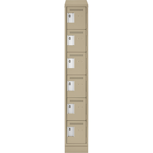 Clean Line Lockerette , 6 -tier, 12" x 18" x 82", Steel, Beige, Rivet (Assembled) PB Rental Co. Ltd.