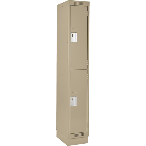 Clean Line Lockers, 2 -tier, 12" x 18" x 76", Steel, Beige, Rivet (Assembled) PB Rental Co. Ltd.