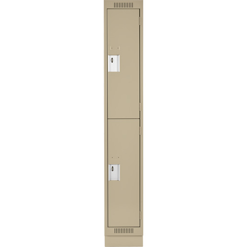 Clean Line Lockers, 2 -tier, 12" x 18" x 76", Steel, Beige, Rivet (Assembled) PB Rental Co. Ltd.