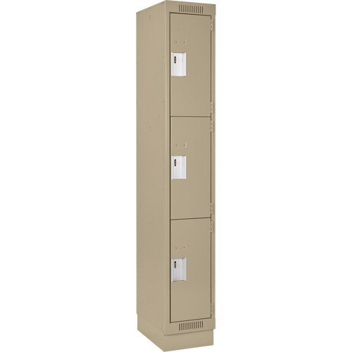 Casiers Clean Line, 3 niveaux, 12" x 18" x 76", Acier, Beige, Rivet (assembl&eacute;) PB Rental Co. Ltd.