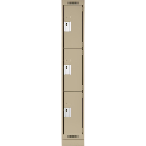 Casiers Clean Line, 3 niveaux, 12" x 18" x 76", Acier, Beige, Rivet (assembl&eacute;) PB Rental Co. Ltd.