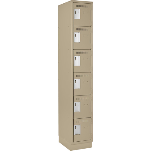 Clean Line Lockerette, 6 -tier, 12" x 18" x 76", Steel, Beige, Rivet (Assembled) PB Rental Co. Ltd.