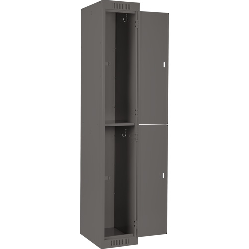 Clean Line Lockers, 2 -tier, Bank of 4, 48" x 18" x 72", Steel, Charcoal, Rivet (Assembled) PB Rental Co. Ltd.