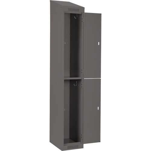 Clean Line Lockers, 2 -tier, Bank of 4, 48" x 18" x 78", Steel, Charcoal, Rivet (Assembled) PB Rental Co. Ltd.