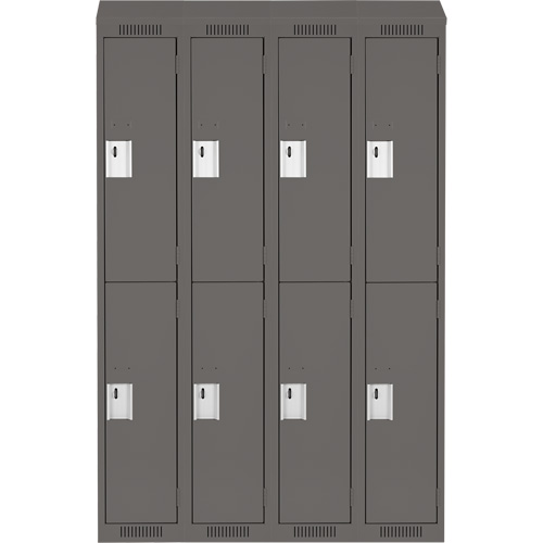 Clean Line Lockers, 2 -tier, Bank of 4, 48" x 18" x 78", Steel, Charcoal, Rivet (Assembled) PB Rental Co. Ltd.