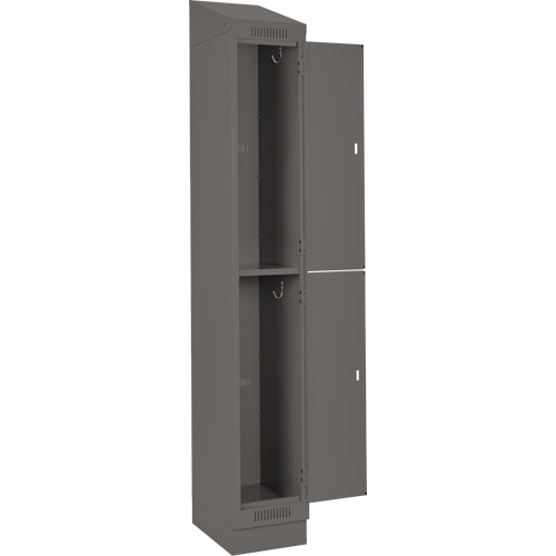 Clean Line Lockers, 2 -tier, Bank of 3, 36" x 18" x 82", Steel, Charcoal, Rivet (Assembled) PB Rental Co. Ltd.