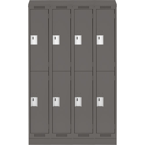 Clean Line Lockers, 2 -tier, Bank of 4, 48" x 18" x 82", Steel, Charcoal, Rivet (Assembled) PB Rental Co. Ltd.
