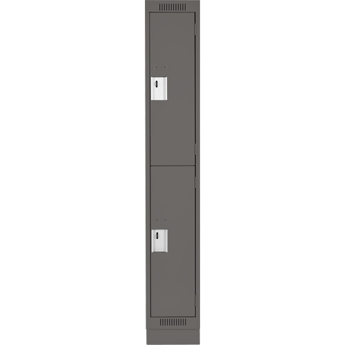 Casiers Clean Line, 2 niveaux, 12" x 18" x 76", Acier, Charbon, Rivet (assembl&eacute;) PB Rental Co. Ltd.