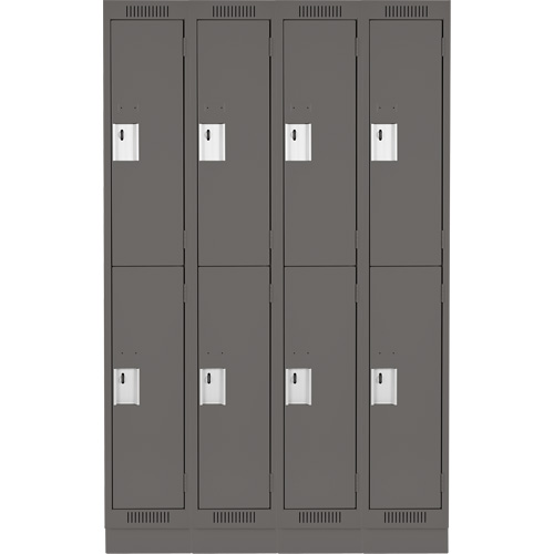 Clean Line Lockers, 2 -tier, Bank of 4, 48" x 18" x 76", Steel, Charcoal, Rivet (Assembled) PB Rental Co. Ltd.
