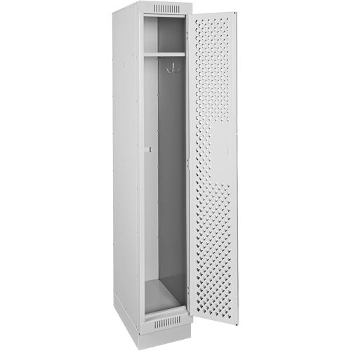 Casiers Clean Line, 12" x 18" x 76", Acier, Gris, Rivet (assembl&eacute;), Perfor&eacute; PB Rental Co. Ltd.