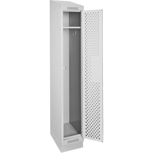 Casiers Clean Line, 12" x 12" x 82", Acier, Gris, Rivet (assembl&eacute;), Perfor&eacute; PB Rental Co. Ltd.