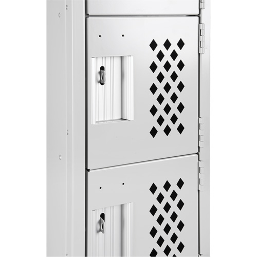 Assembled Clean Line Perforated Economy Lockers, 6 -tier, Bank of 4, 18" x 72" x 12", Steel PB Rental Co. Ltd.